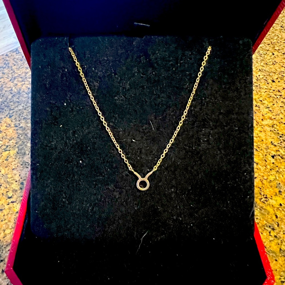 Taurus astrological sign gold tone necklace  adjustable chain length